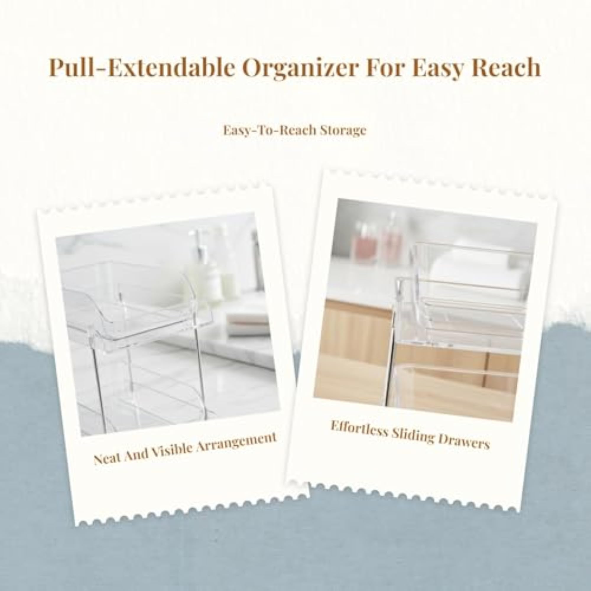 Pull-extendable Storage Box, Large Capacity Vanity Organizer